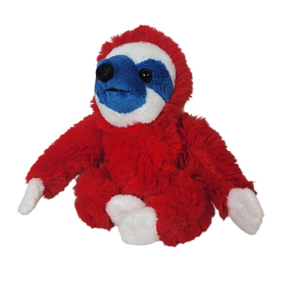 Dan Dee Valentine's Day Sloth Plush Red 8" Blue Mask Face Sitting Stuffed Animal - Picture 3 of 10